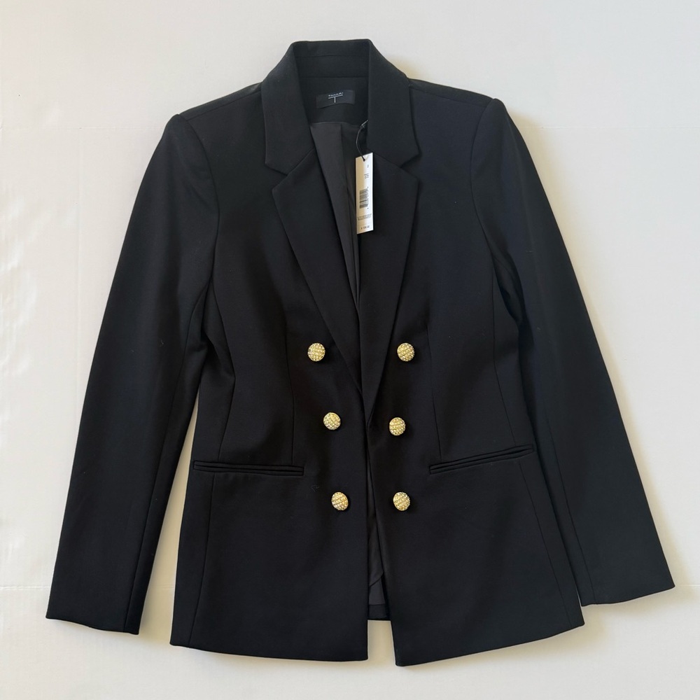 Tahari Black Blazer with Gold Buttons